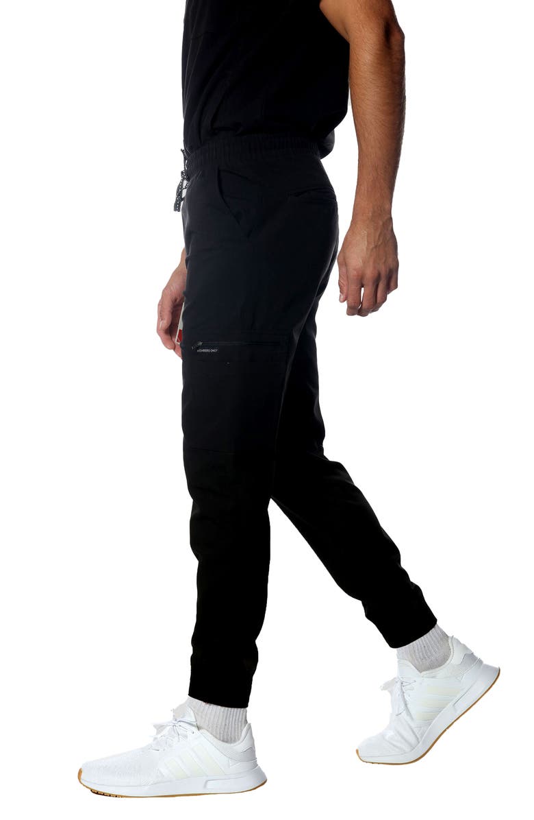 Members Only London Jogger Scrub Pants, Alternate, color, Black
