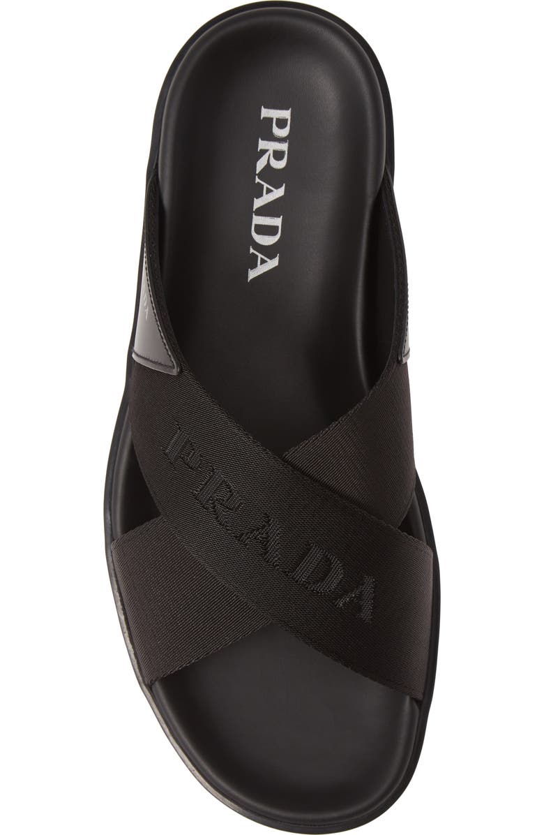 Prada Spazzolato Slide Sandal, Alternate, color,