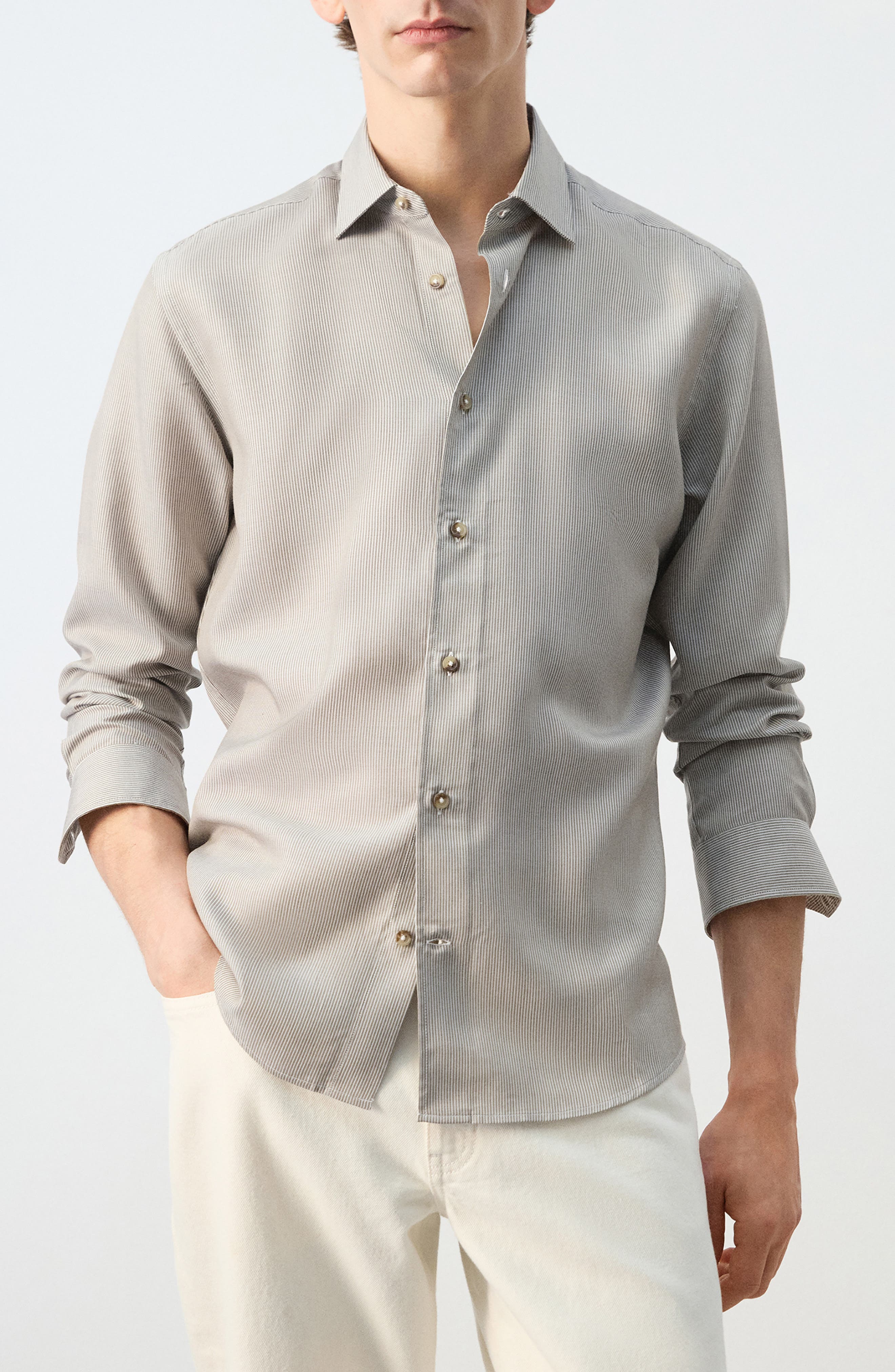 Stripe Button-Up Shirt - image 5