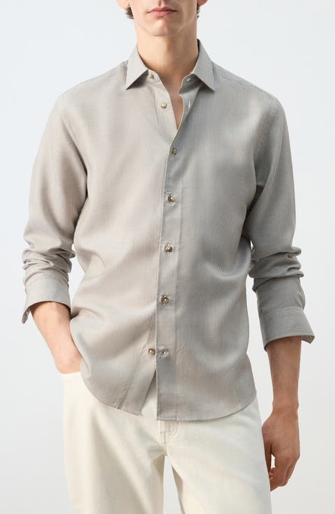 Stripe Button-Up Shirt