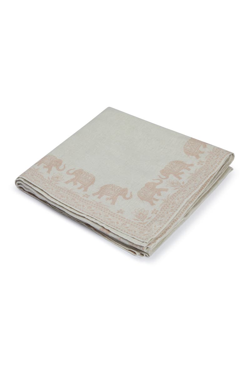 Garden Elephant Tablecloths, Alternate, color, Seashell Gray - 62" x 108"