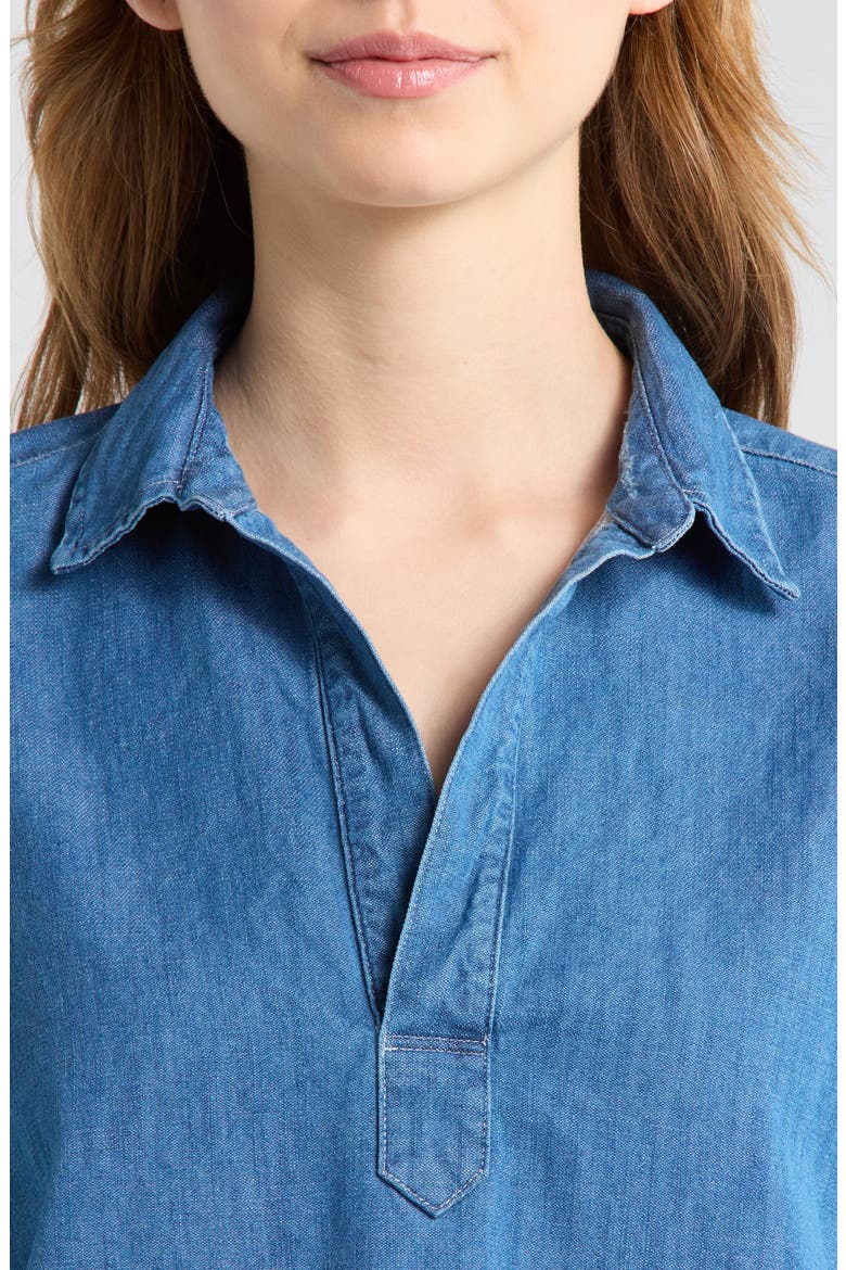 Gabi Denim Popover Shirt, Alternate, color, VINTAGE DISTRESSED WASH