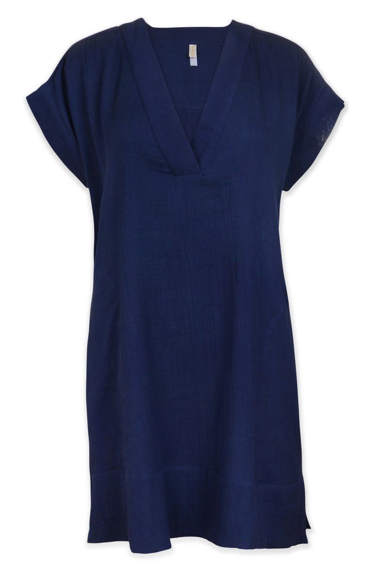 Island V-Neck Dress, Alternate, color, Navy