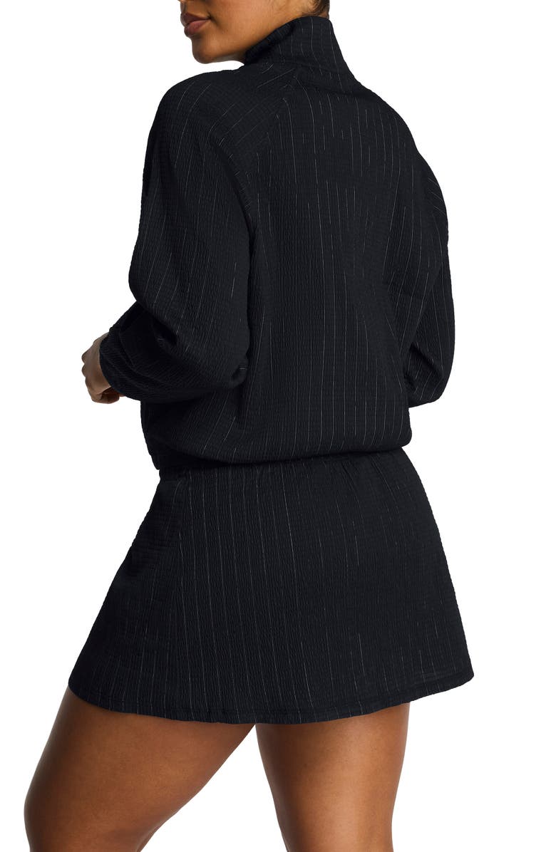 SPANX<sup>®</sup> BoostUp Water Repellent Glow Weave Full Zip Jacket, Alternate, color, Very Black