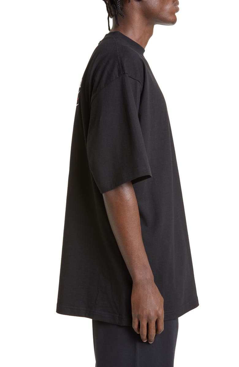 Balenciaga Campaign Logo Oversize Cotton Graphic Tee, Alternate, color, 