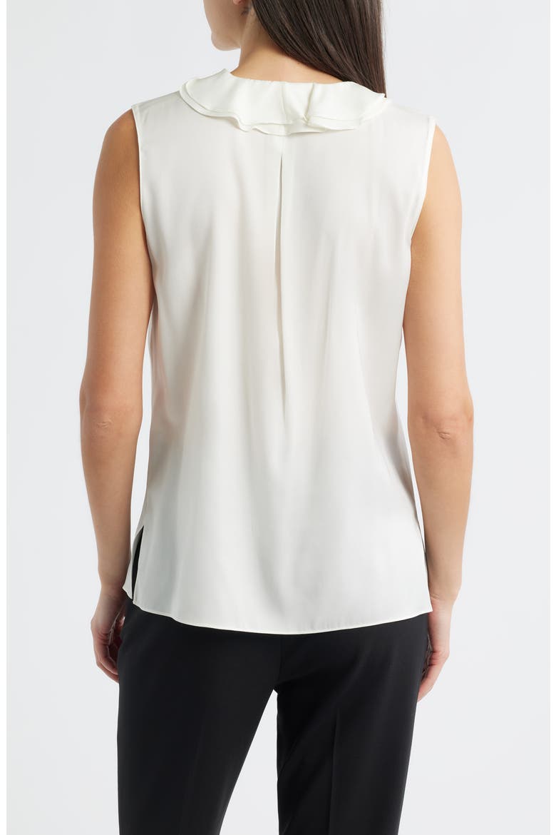 Kali Ruffle Sleeveless Stretch Silk Top, Alternate, color, IVORY