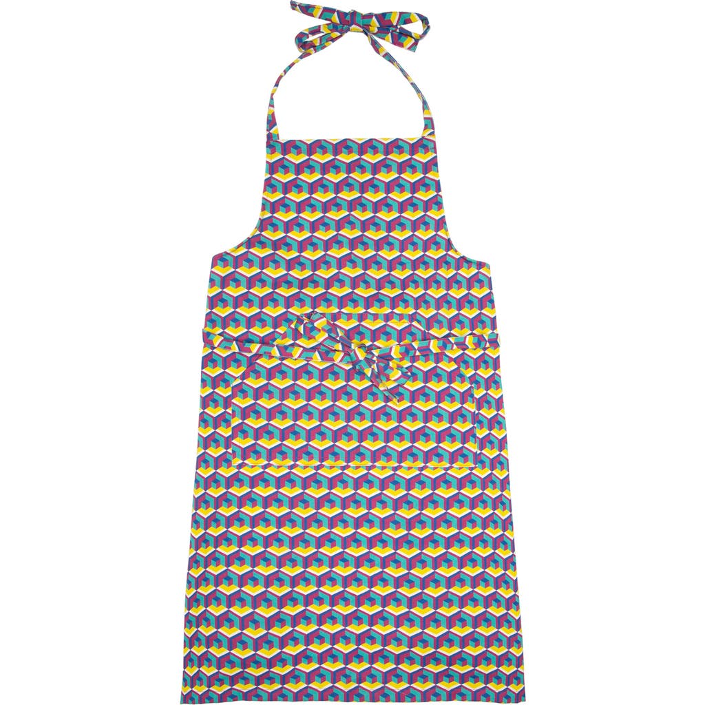 La Doublej Apron With Pocket Cubo Giallo/fuxsia In Cubo Giallo/fuxsia