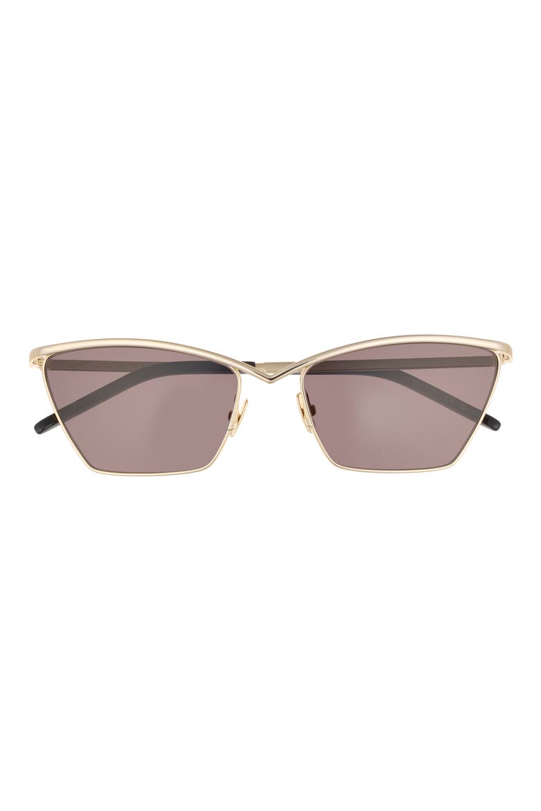 57mm Cat Eye Sunglasses, Main, color, GOLD GOLD GREY