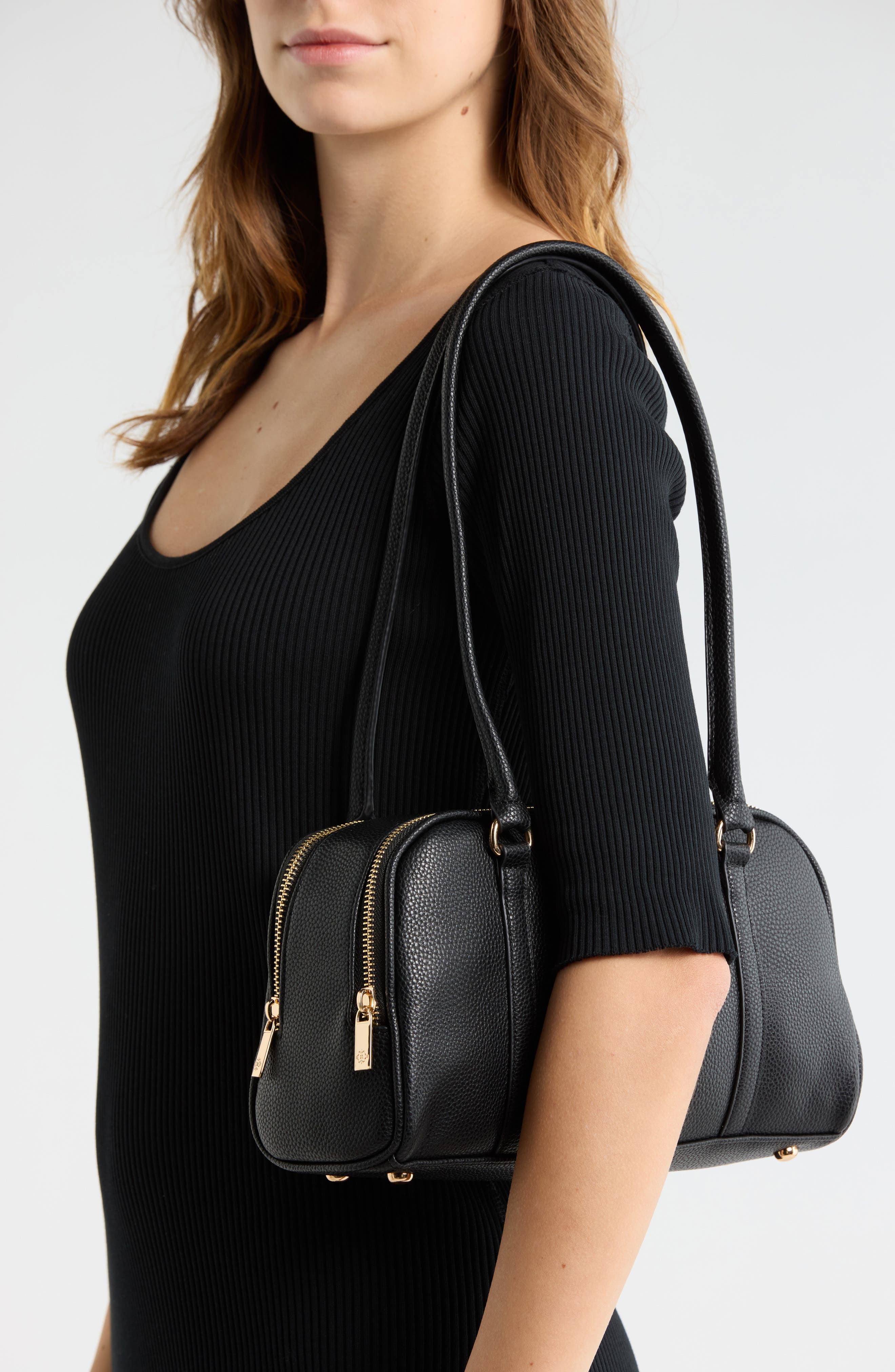 Nanette Lepore Tonni Shoulder Bag, Alternate, color, Black