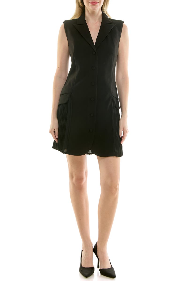 Nicole Miller Sleeveless Jacket Dress, Main, color, Very Black