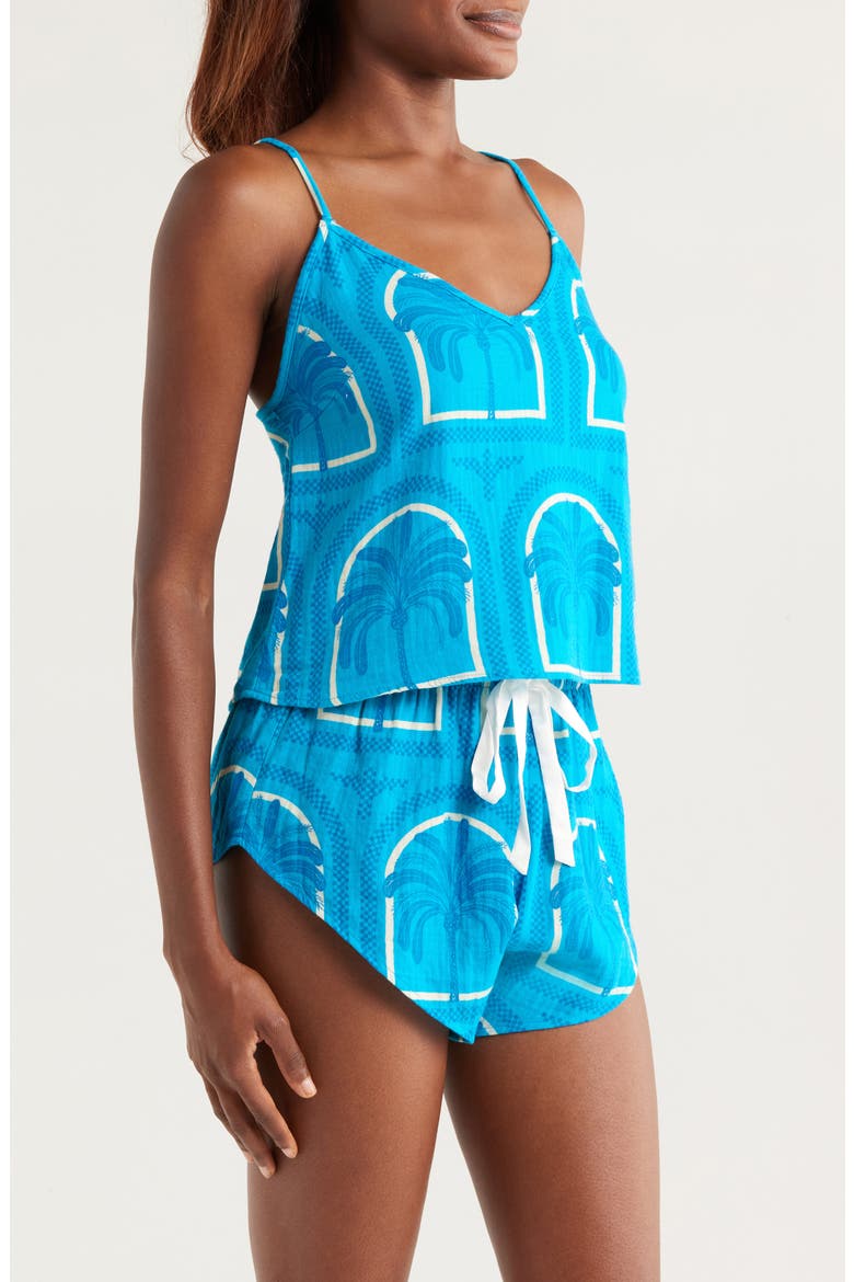Print Crop Camisole & Tap Shorts Set, Alternate, color, RESORT PALMS