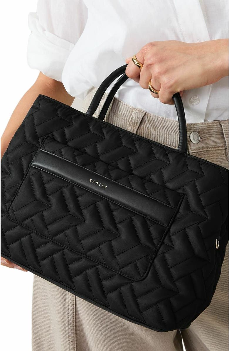 Radley Holland Park - Quilt Medium Ziptop Satchel Bag, Alternate, color, Black