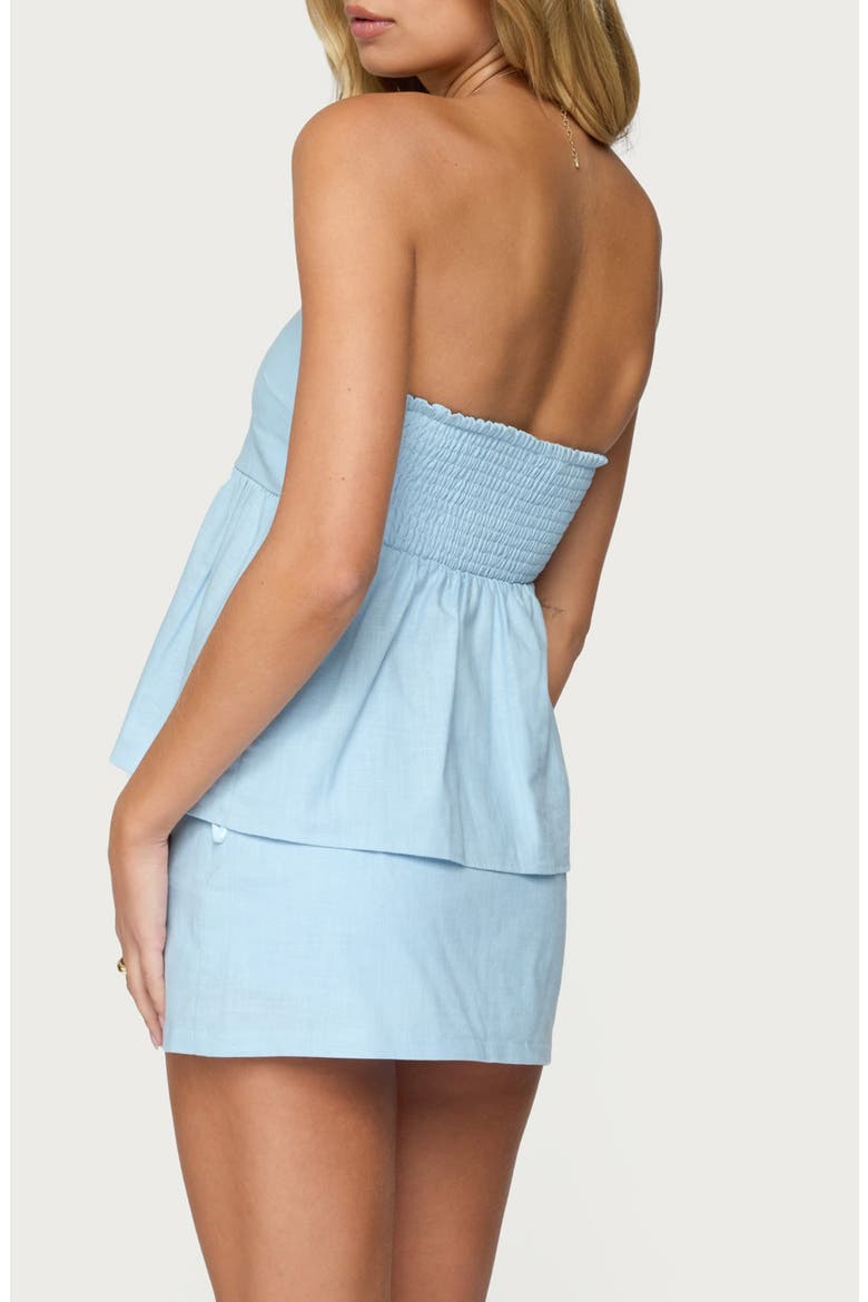 Avalai Strapless Linen & Cotton Top, Alternate, color, LIGHT-BLUE
