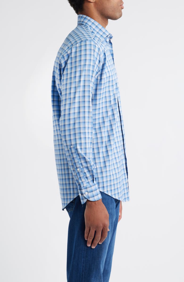 Peter Millar Crown Light Plaid Button-Up Shirt, Alternate, color, Evening Tide