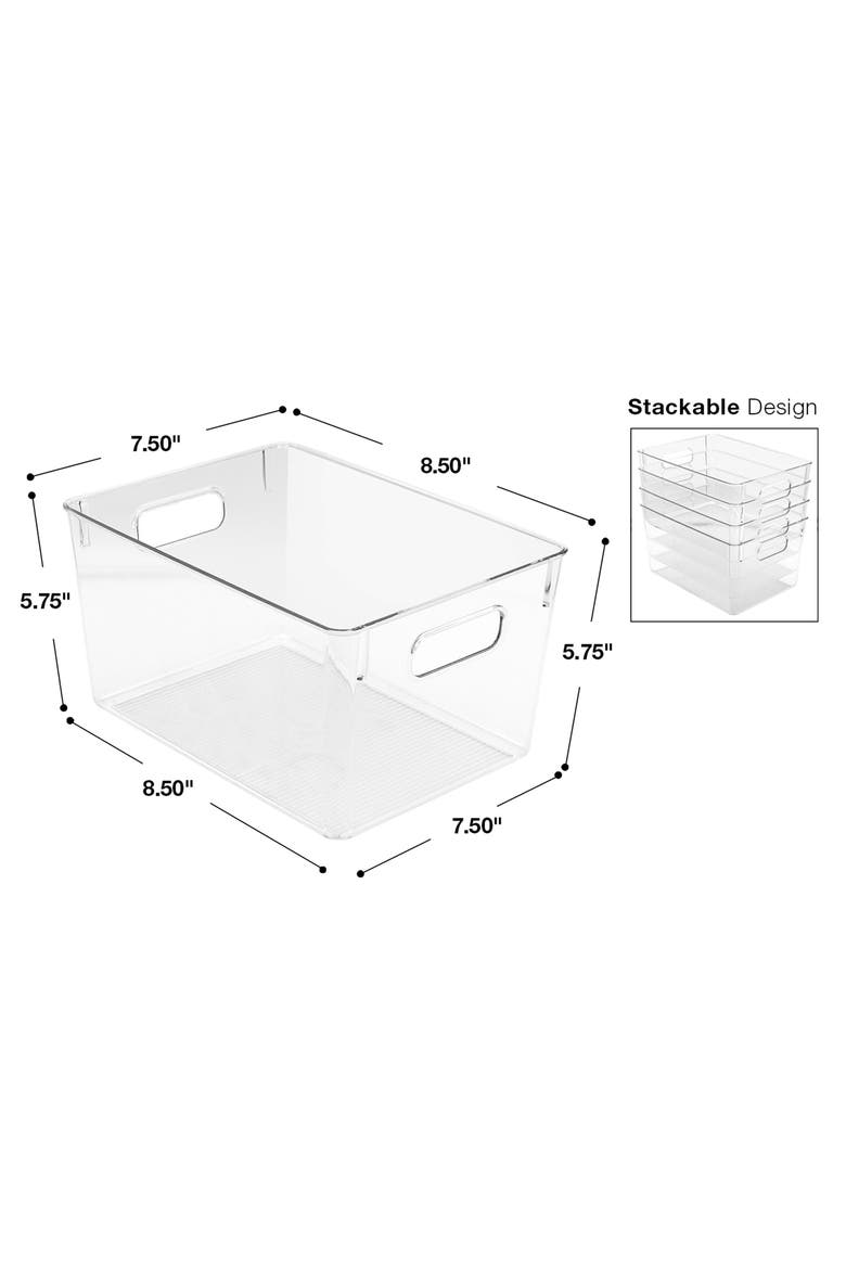 Clear 6-Piece Kitchen Bin Set, Alternate, color, CLEAR