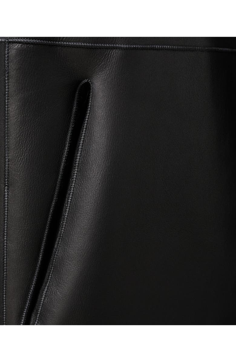 MANGO x Kaia Gerber Reversible Genuine Shearling & Leather Coat, Alternate, color, Black