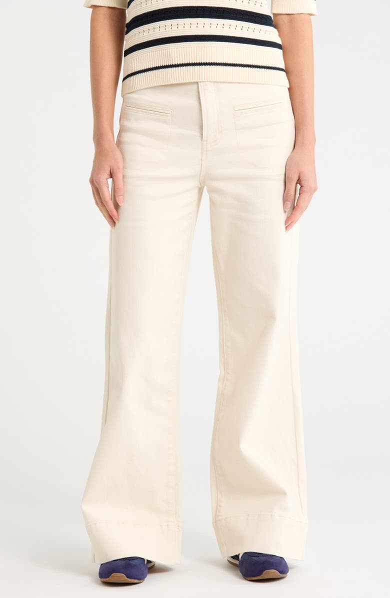 Habitual Shay Welt Pocket High Waist Wide Leg Jeans, Main, color, Stone
