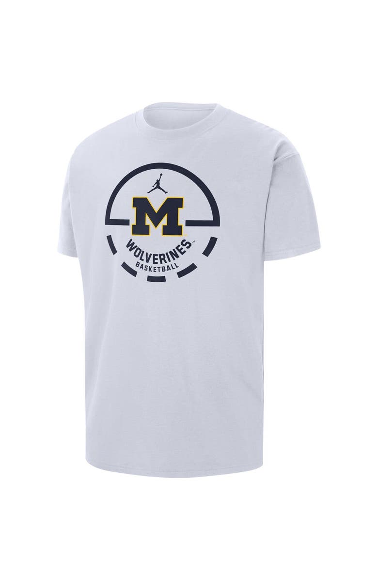 Jordan Brand Men's Jordan Brand White Michigan Wolverines Free Throw Basketball T-Shirt, Alternate, color, 