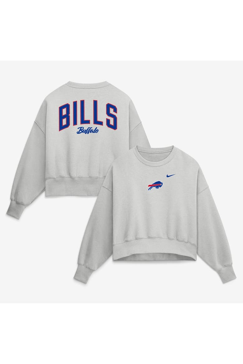 Women's Nike  Gray Buffalo Bills Oversized Primetime Phoenix Fleece Sweatshirt, Main, color, Gray