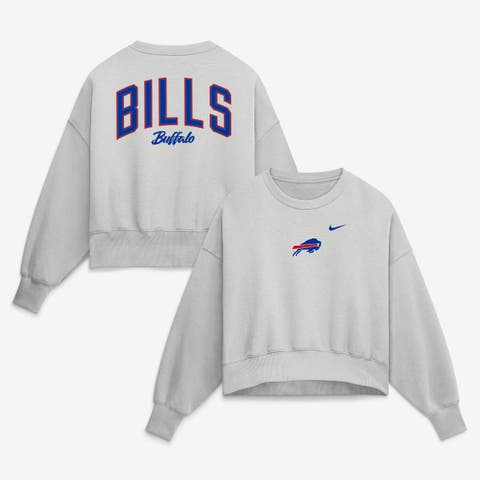 Women's Nike  Gray Buffalo Bills Oversized Primetime Phoenix Fleece Sweatshirt