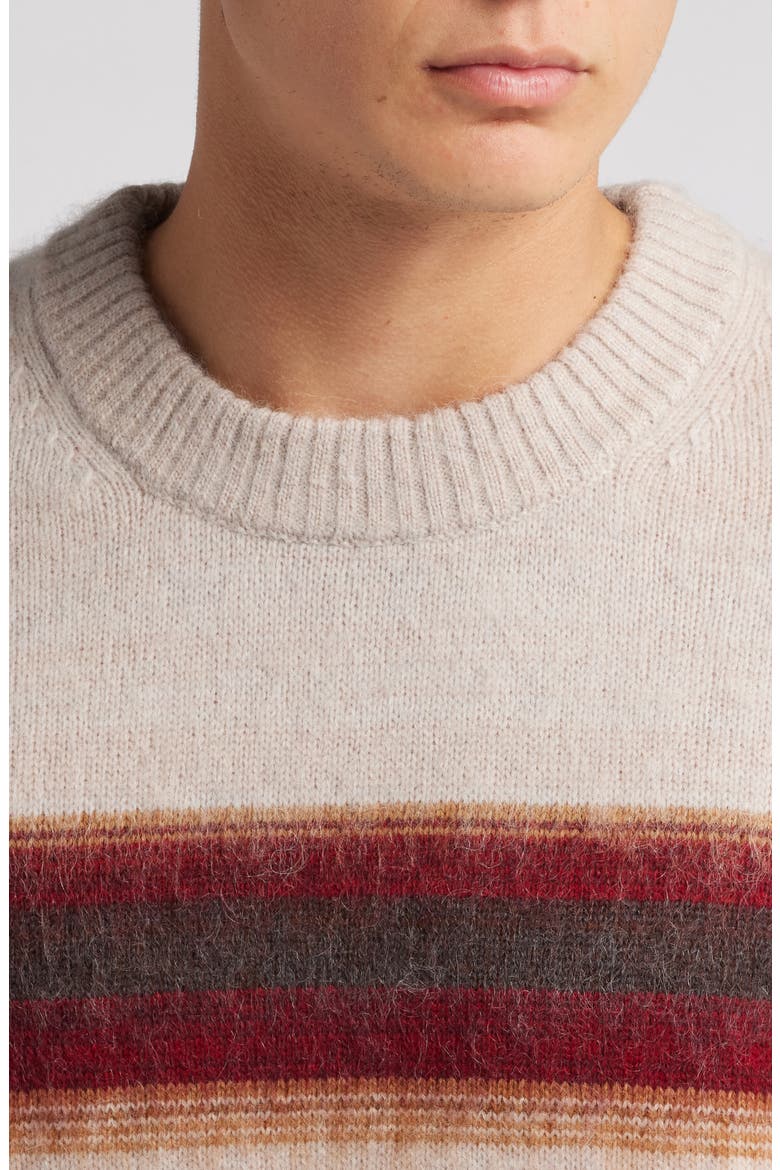 Wilde Stripe Wool & Mohair Crewneck Sweater, Alternate, color, OATMEAL