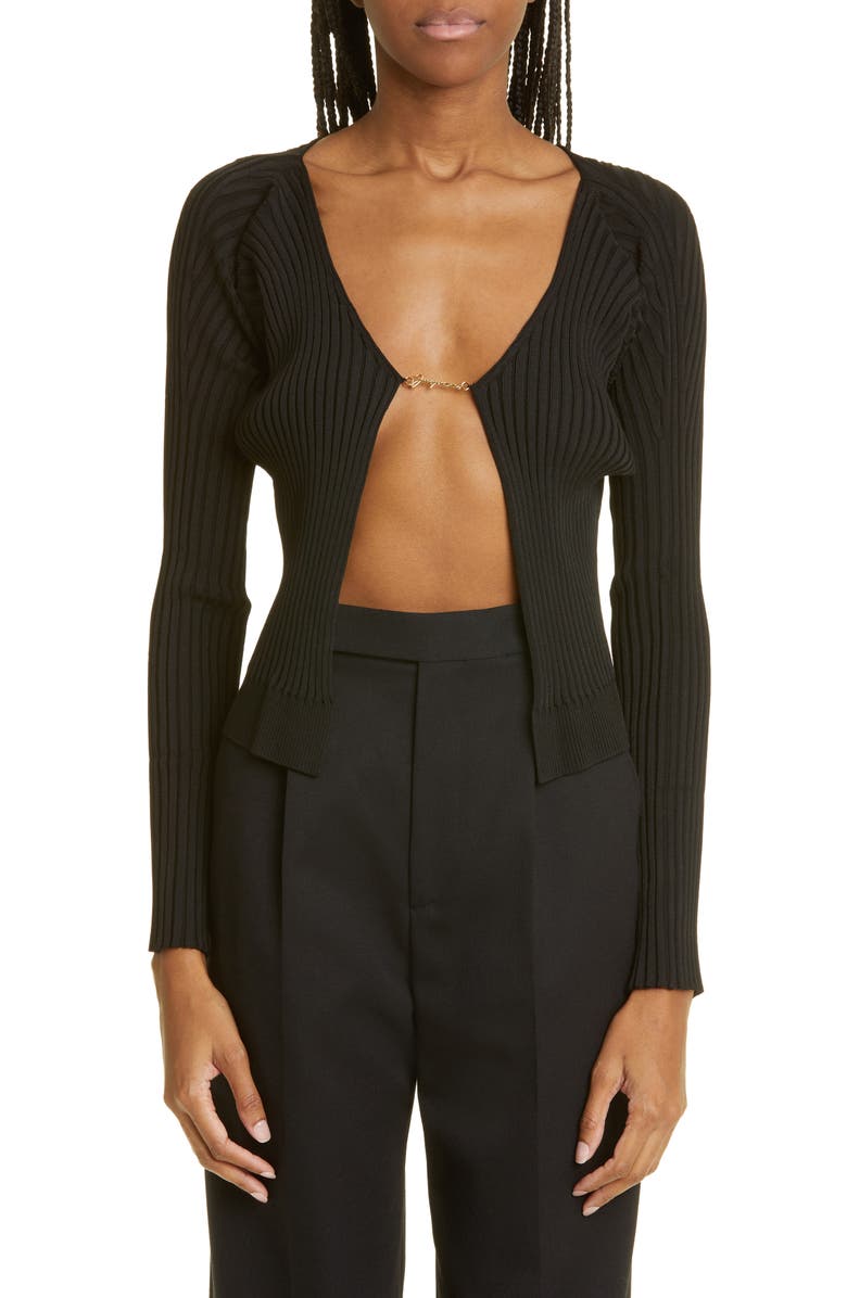 Jacquemus La Maille Pral Rib Cardigan, Main, color, 