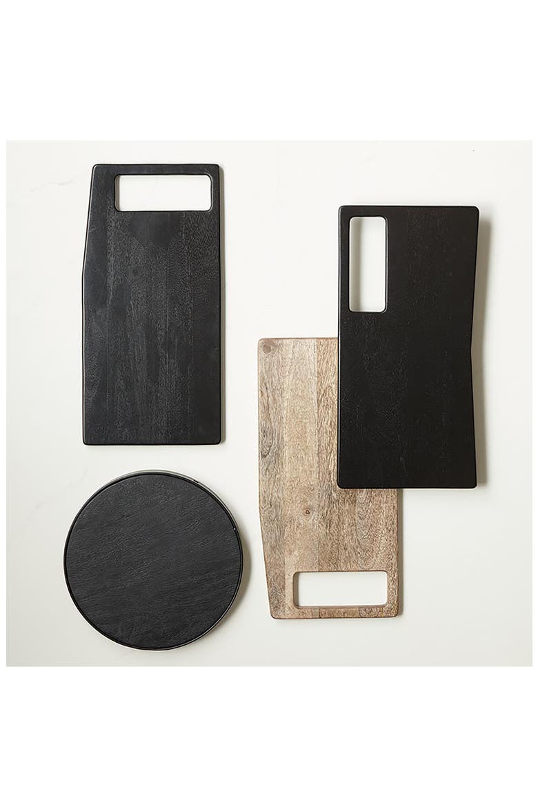 Mango Wood Side Handle Serving Board, Alternate, color, BLACK