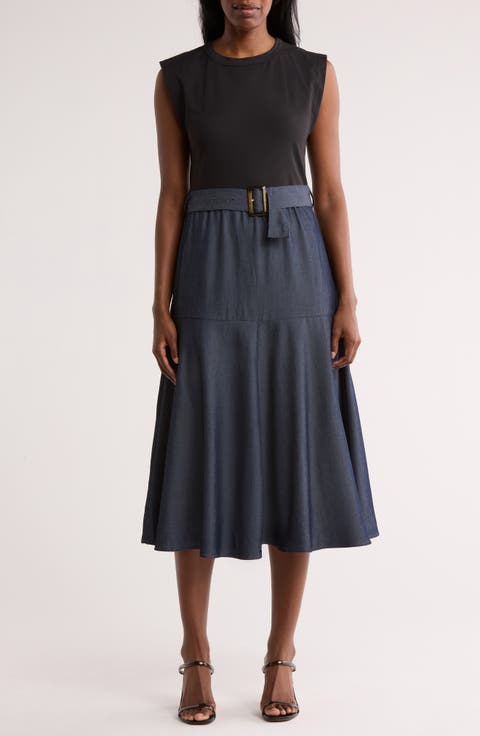 Mixed Media Midi Dress