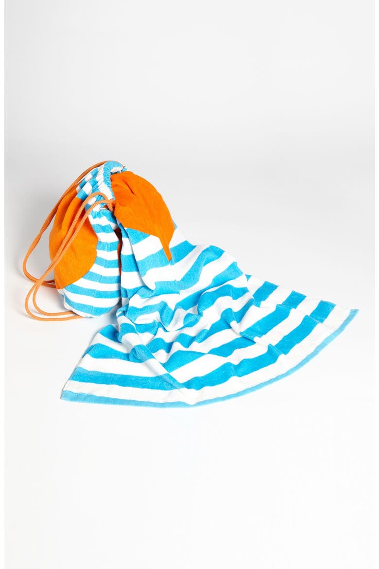Capelli of New York Towel Backpack, Main, color, TURQUOISE/ ORANGE