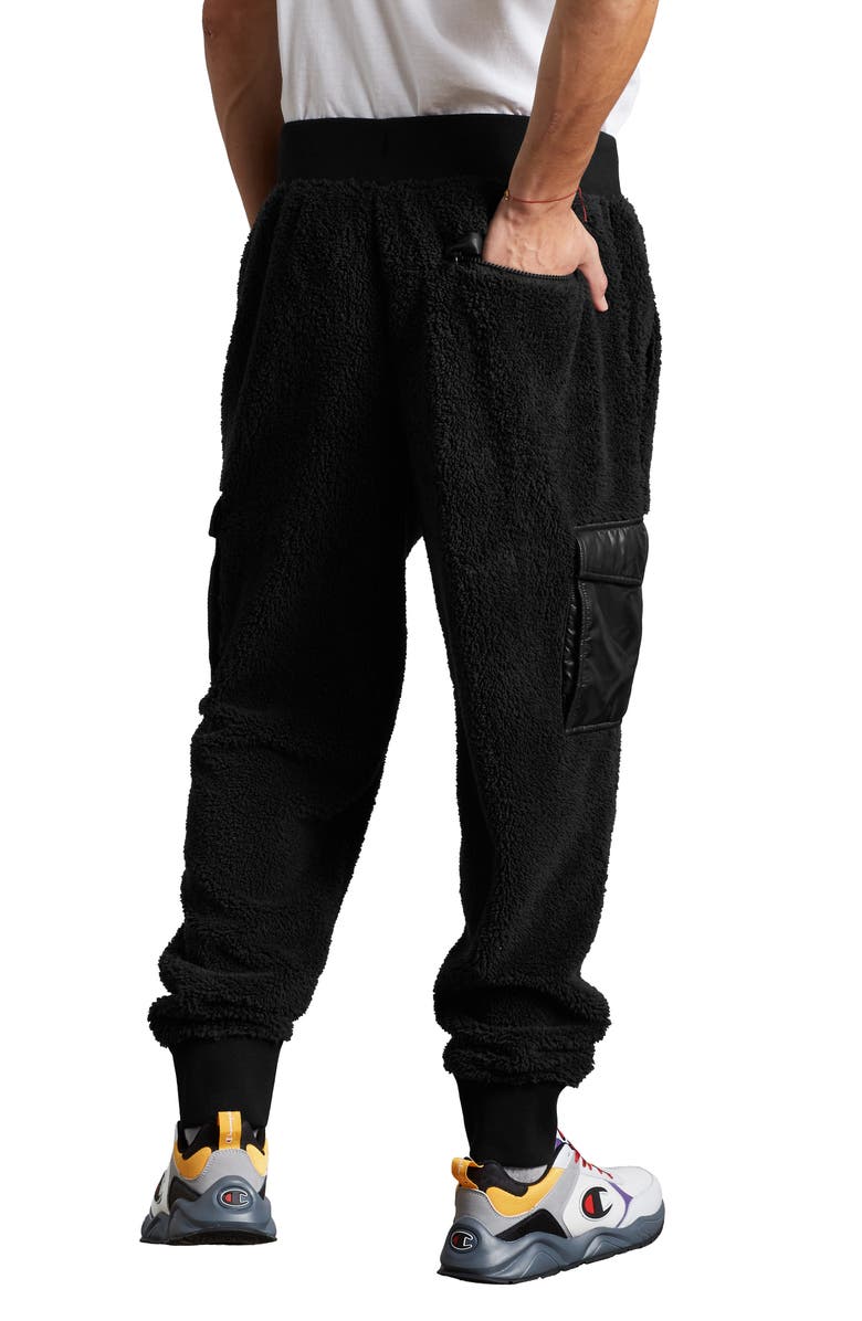 Champion Faux Fur Cargo Sweatpants, Alternate, color, 
