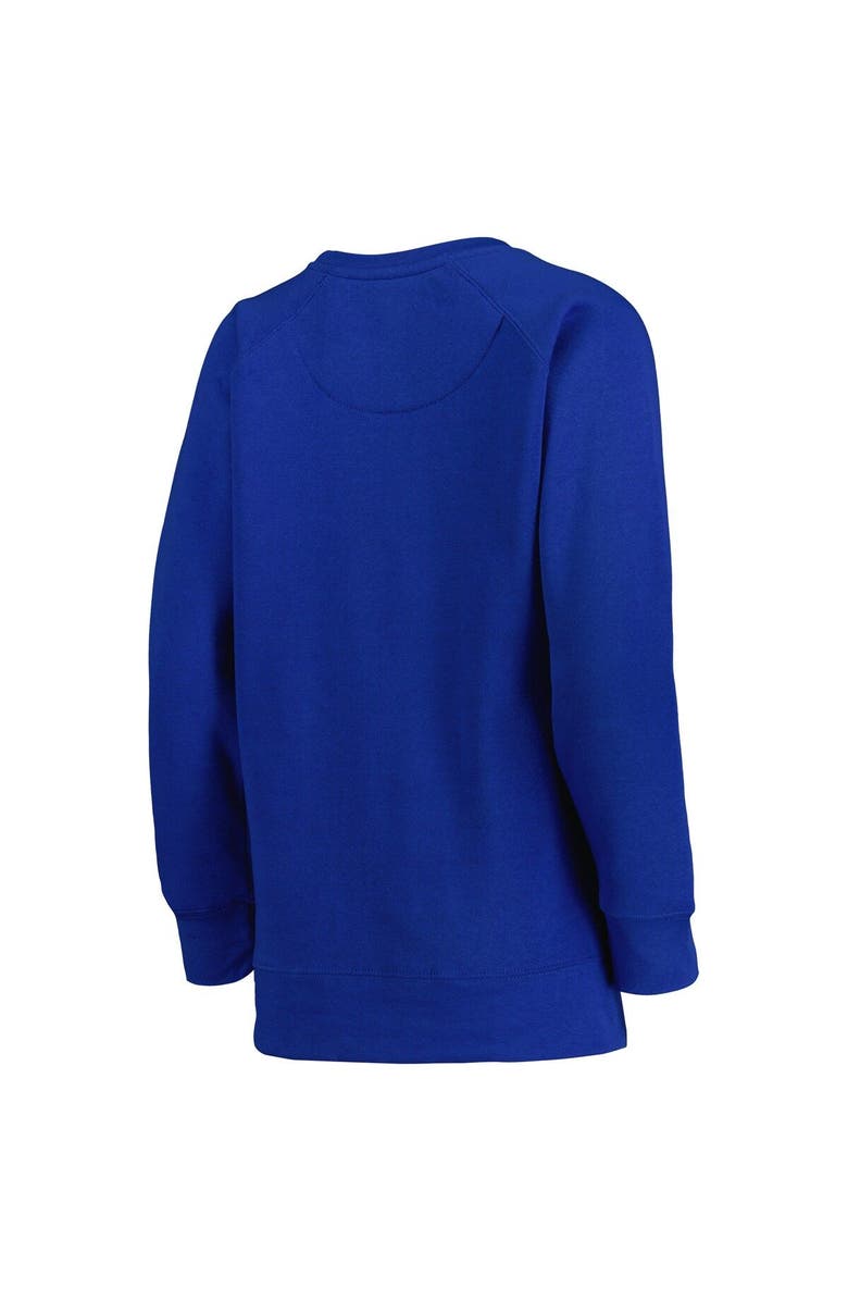 PRESSBOX Women's Pressbox Royal Florida Gators Steamboat Animal Print Raglan Pullover Sweatshirt, Alternate, color,