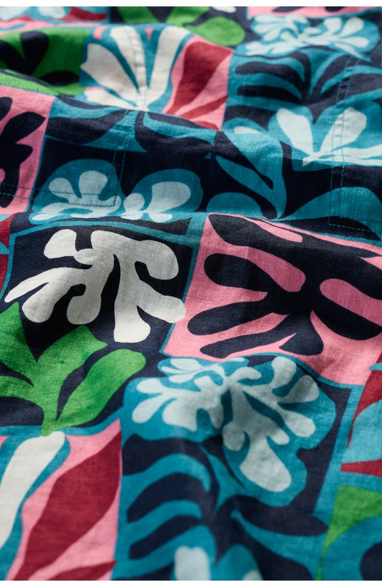 Seasalt Cornwall Cresting Waves Sleeveless Linen A-Line Dress, Alternate, color, Collage Seaweed Mid Teal