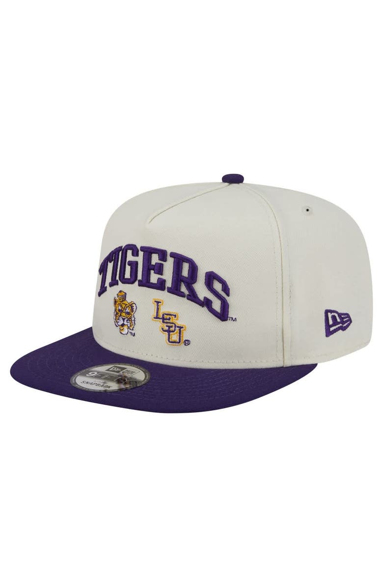 New Era Men's New Era White LSU Tigers Collegiate 9FIFTY A-Frame Snapback Hat, Main, color, 