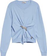 Area Crystal Knot Cotton & Cashmere Cardigan