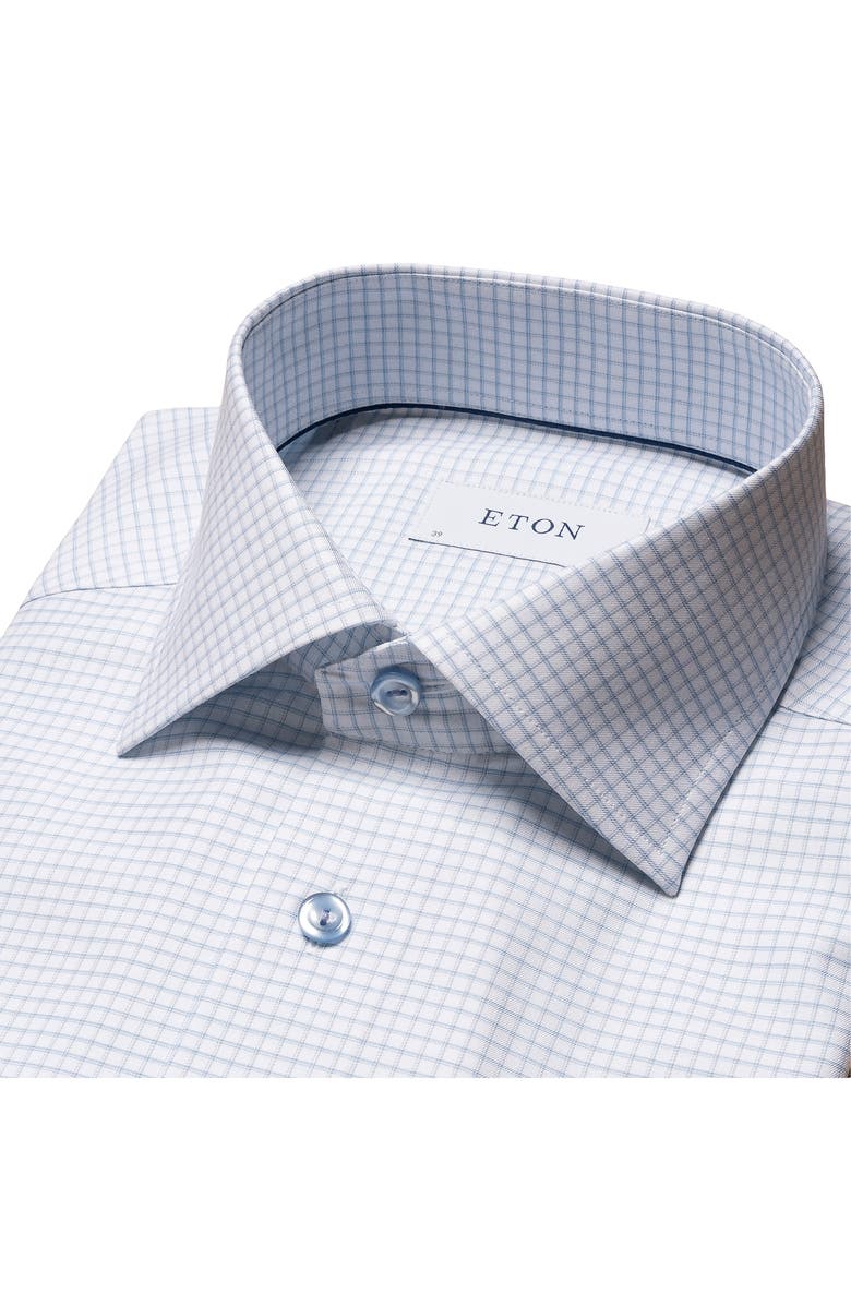 Eton Contemporary Fit Check Dress Shirt, Alternate, color,
