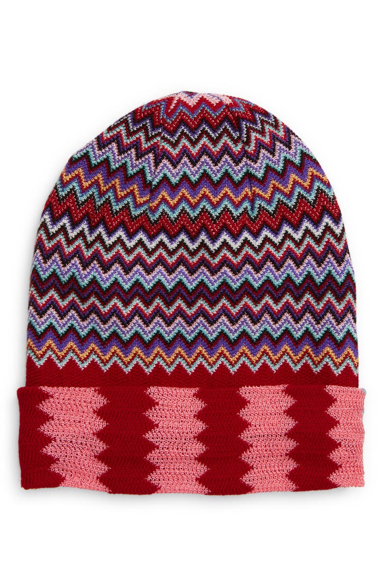 Missoni Zigzag Wool Blend Beanie, Main, color, 