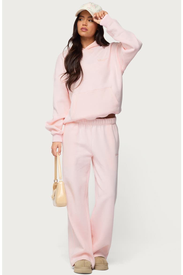 Basic Girl Oversize Fleece Logo Hoodie, Alternate, color, LIGHT-PINK