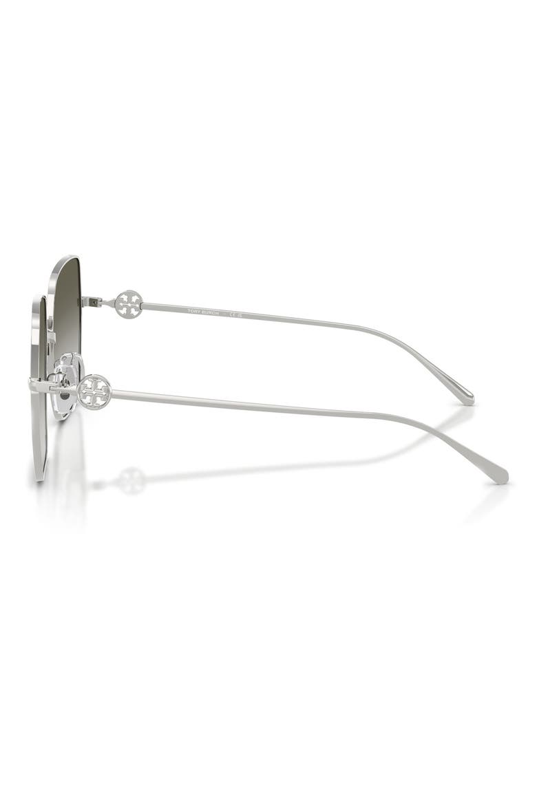 58mm Gradient Square Sunglasses, Alternate, color, SILVER / GREY GREEN GRADIENT