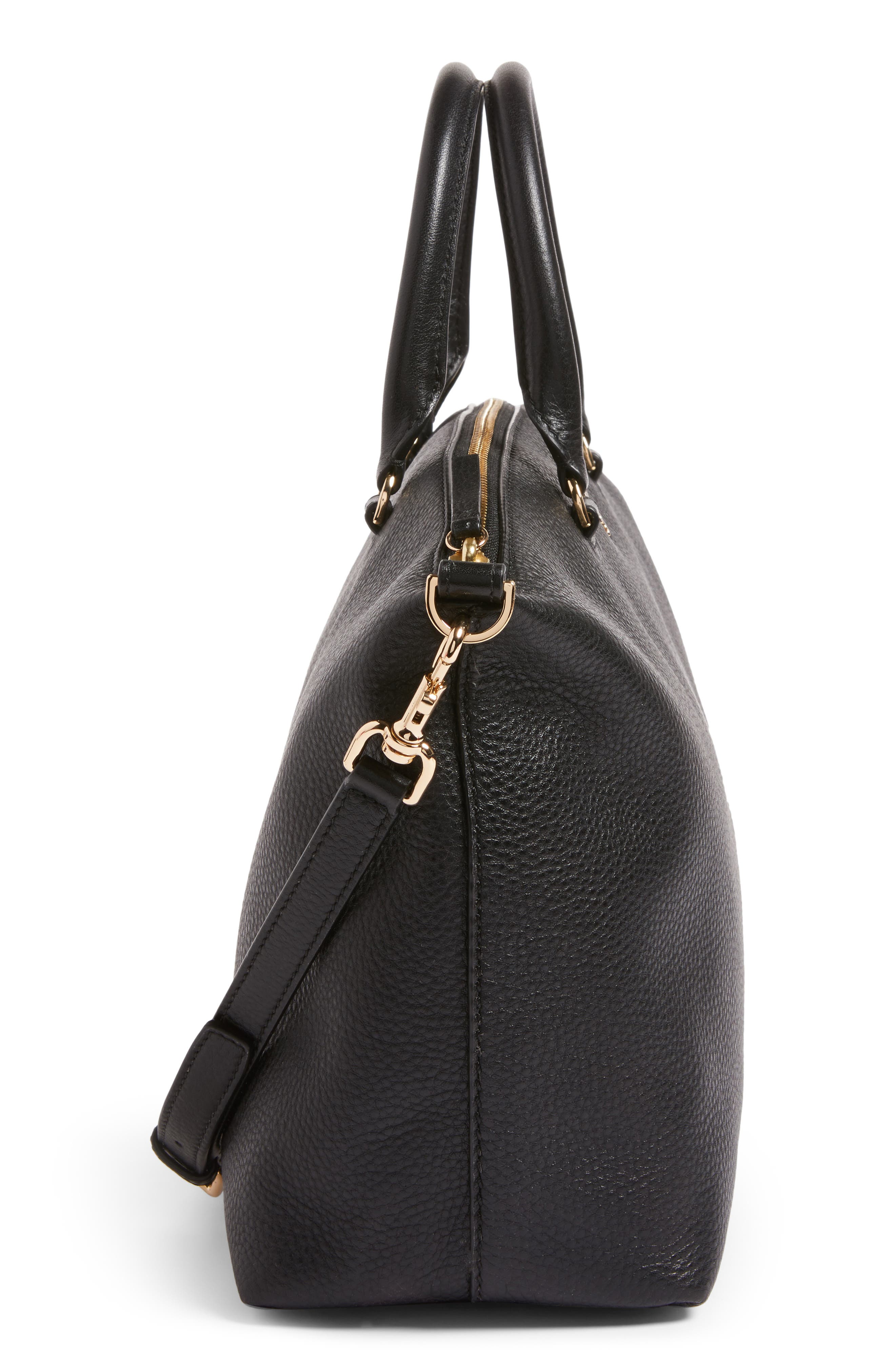 Frida Leather Satchel (Nordstrom Exclusive), Alternate, color, BLACK