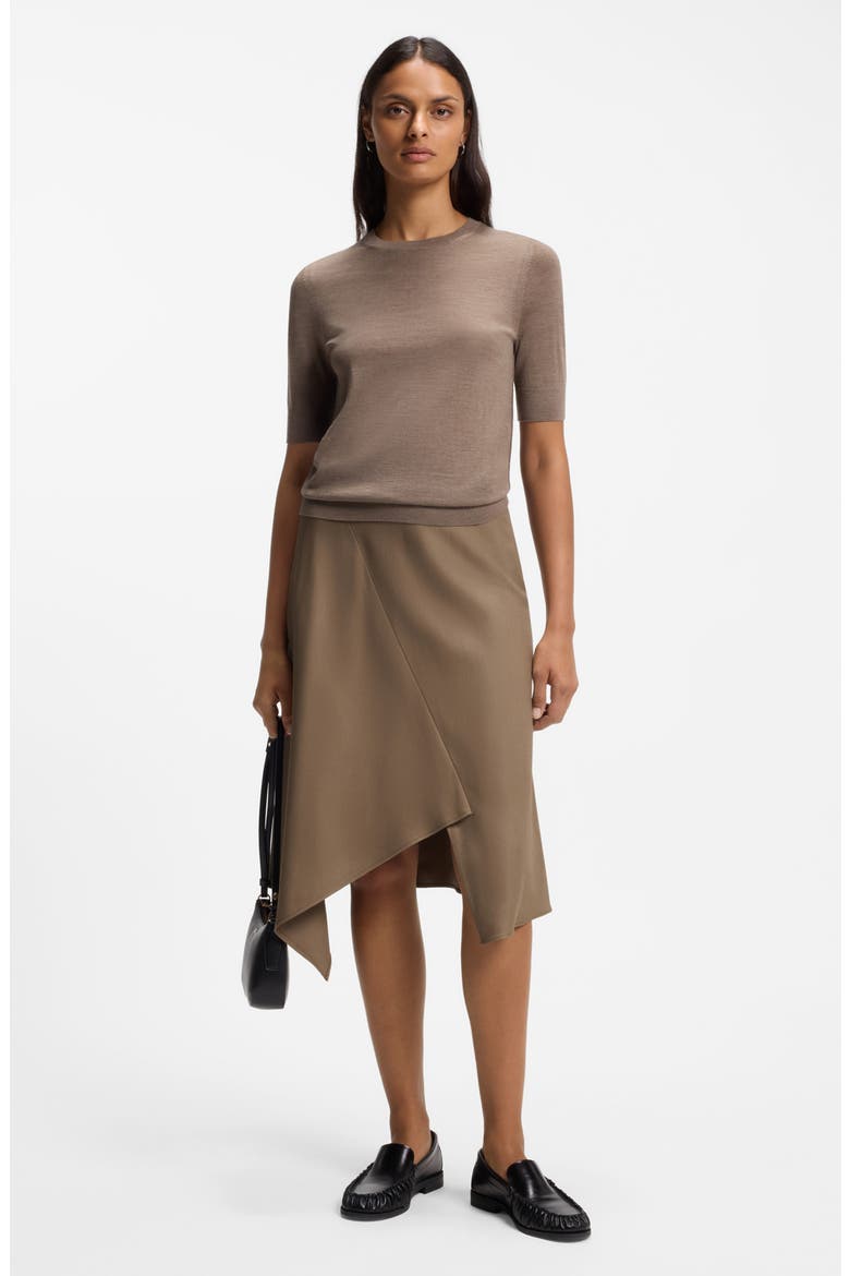 Voxana Asymmetric Skirt, Alternate, color, WALNUT