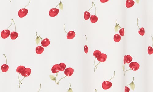 Bobeau Drop Shoulder T-shirt In White/red Cherries