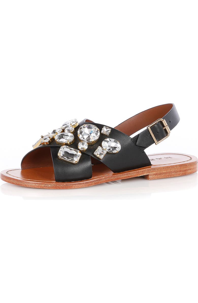 Marni Crystal Crisscross Slide Sandal, Main, color,