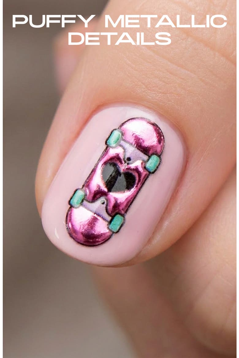 Kids' Glam Rock Nail Stickers, Alternate, color, PINK