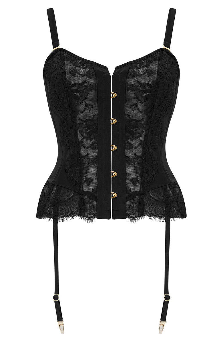 Scarlett Gasque Lace Me Up Corset, Alternate, color, Black