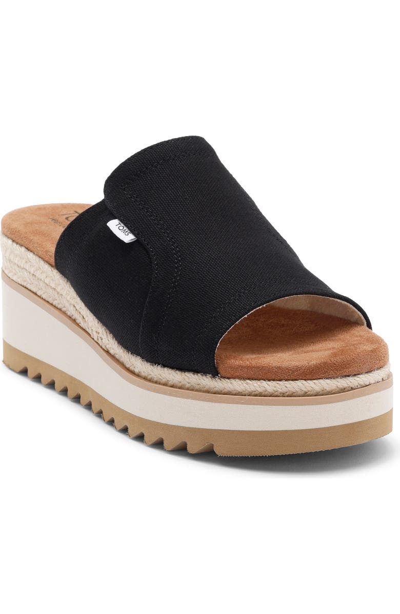 TOMS Adria Platform Wedge Sandal, Main, color, Black