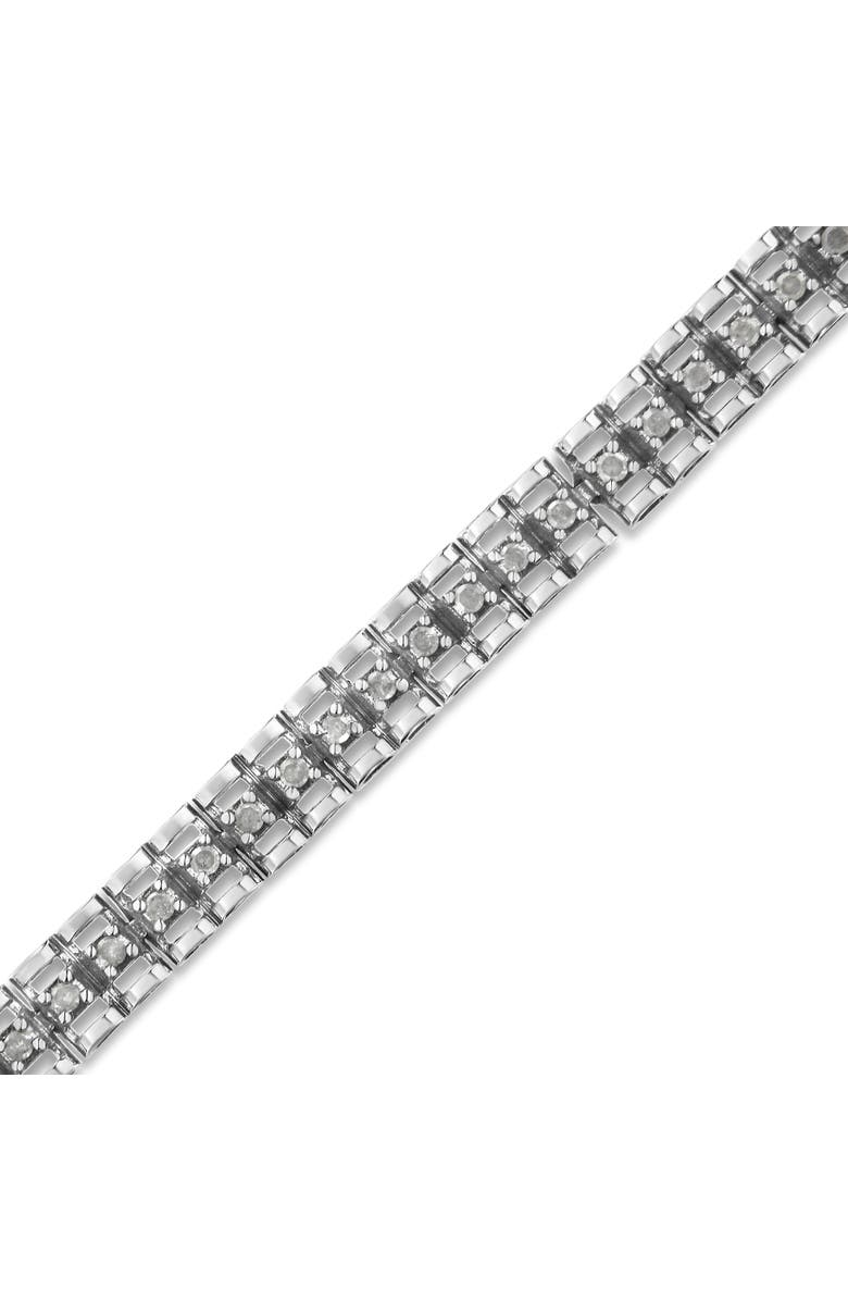 Haus of Brilliance Silver 1.00 Ctw Diamond Double-Link Tennis Bracelet, Alternate, color, White