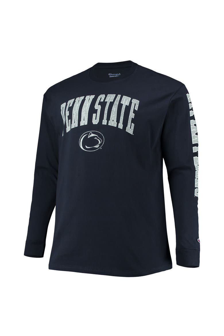 Men's Champion Navy Penn State Nittany Lions Big & Tall 2-Hit Long Sleeve T-Shirt, Alternate, color, Navy