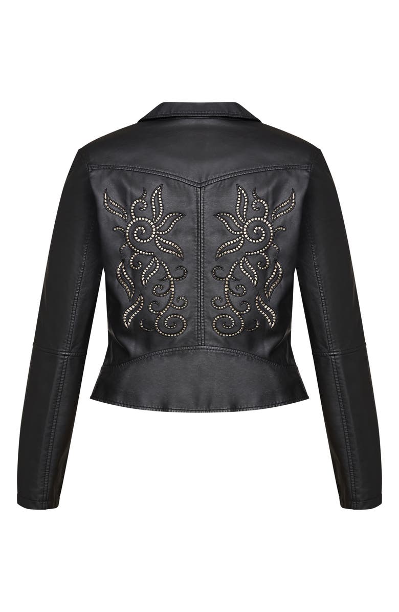 City Chic Savannah Faux Leather Jacket, Alternate, color,