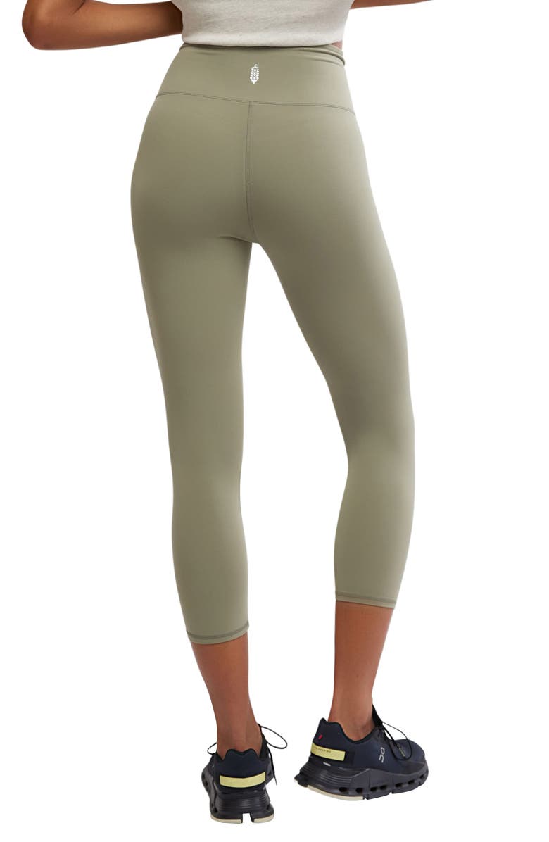 Free People FP Movement Never Better Capri Leggings, Alternate, color, Sage Stone
