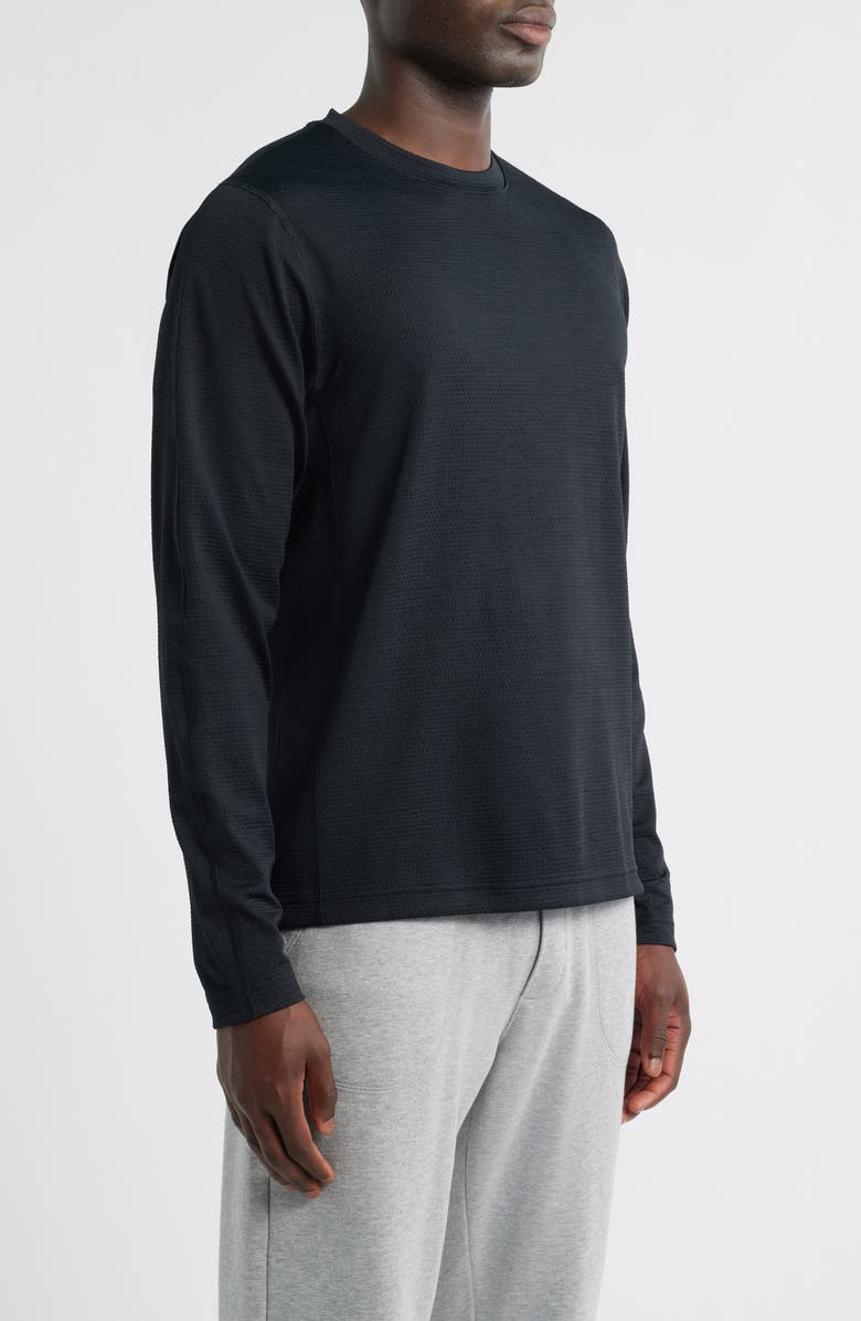 Reigning Champ Solotex<sup>®</sup> Mesh Tiebreak Performance Long Sleeve T-Shirt, Alternate, color, Heather Black